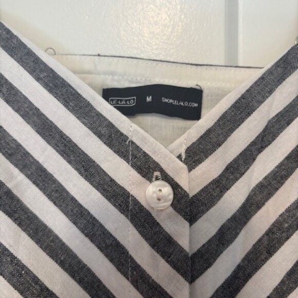 NWT Le La Lo Chambray Stripes Sundress | Gray | Size M - Picture 6 of 7